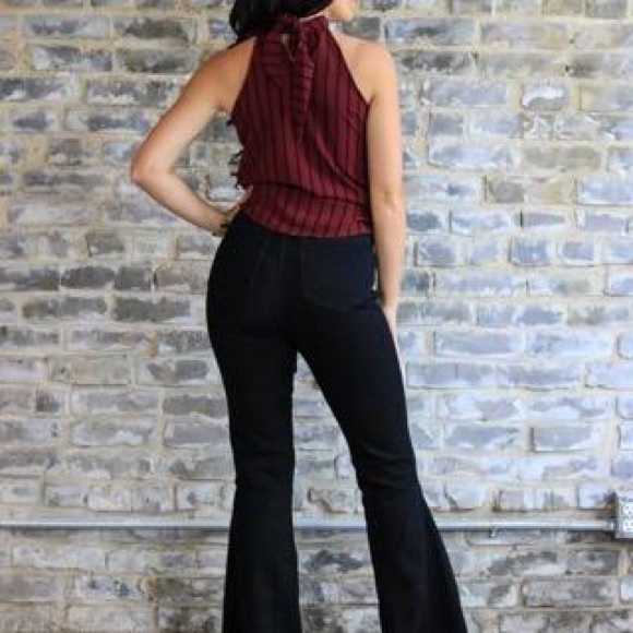 Black high waisted bell bottom jeans - Picture 2 of 2